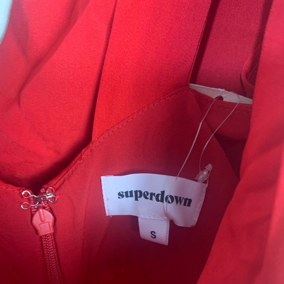 Revolve Superdown Jillian Cherry Red Deep V Neck Jumpsuit XXS and S. NWT - Picture 16 of 16